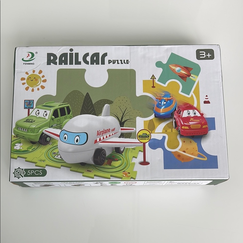 Railcar Puzzle Toy Set - Multicolor